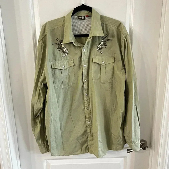 B31 Howler Bros Rare Orginal Dancing Prawns Gaucho Snapshirt Size XL - Picture 2 of 4